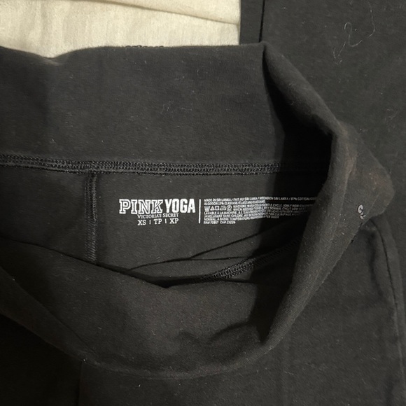 PINK Victoria's Secret Black Fold Over Flare Pants with Sequin Logo - Picture 3 of 4